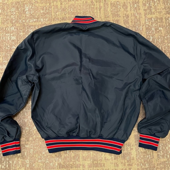 Vintage HOLLOWAY bomber jacket. XL navy blue with red accents. - Picture 4 of 4